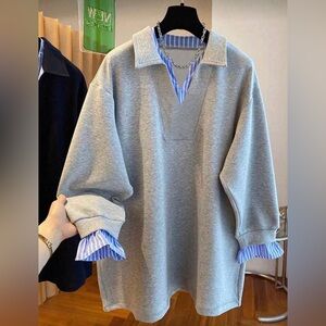 Size XLarge (12) Resyla Women's Casual Striped Patchwork Sweatshirt